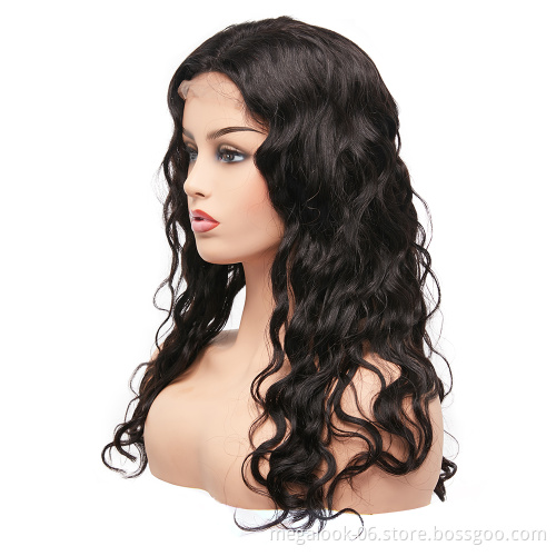 Megalook Hair Discounts Wholesale Cheap 100% Raw Remy Virgin Peruvian Human Hair Natural Wave Lace Wig For Sale